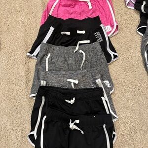 Kids Athletic Shorts Set - Pink, Black, Gray